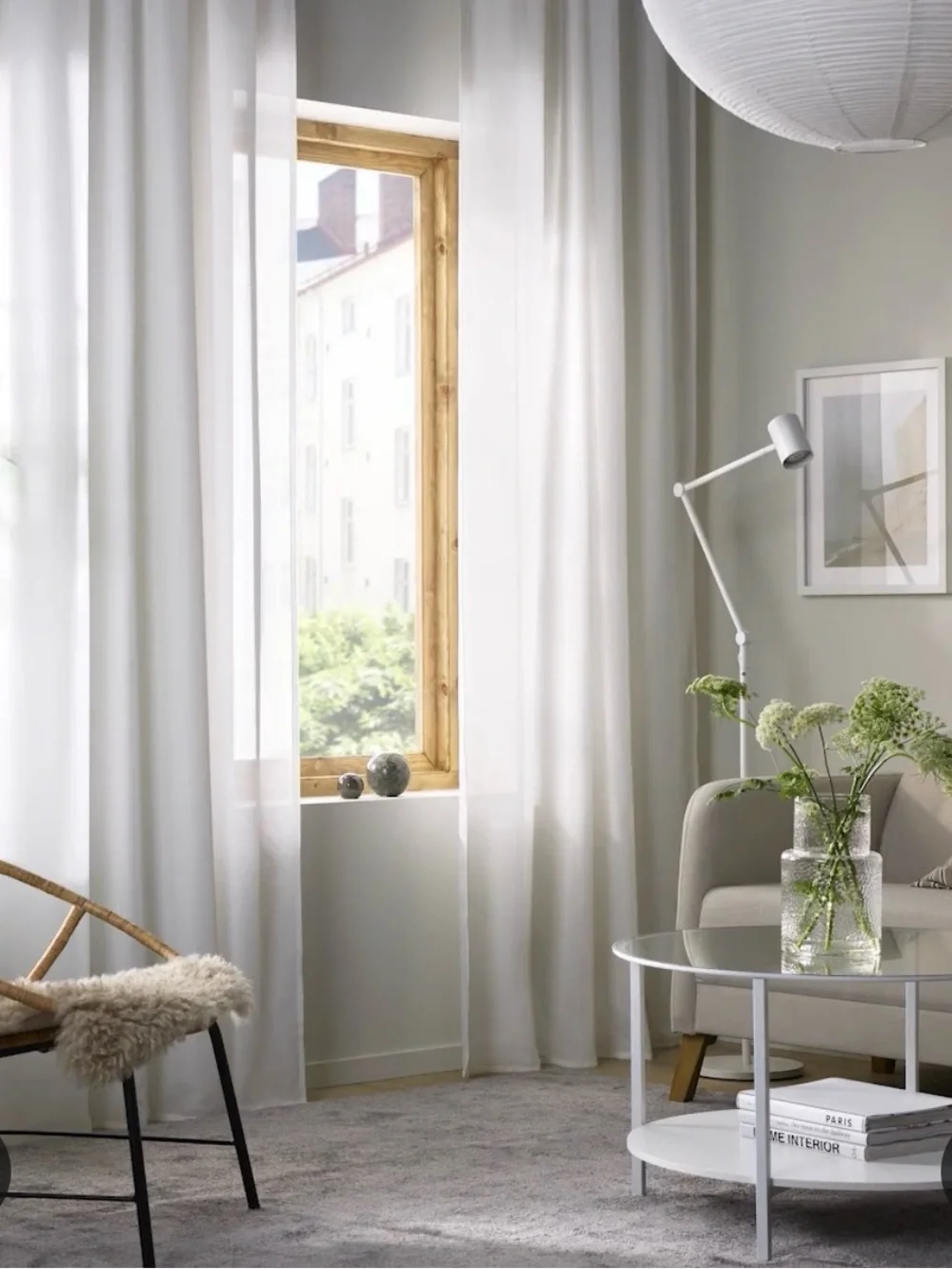 IKEA HILJA Sheer White Curtain Panels x2 57x97